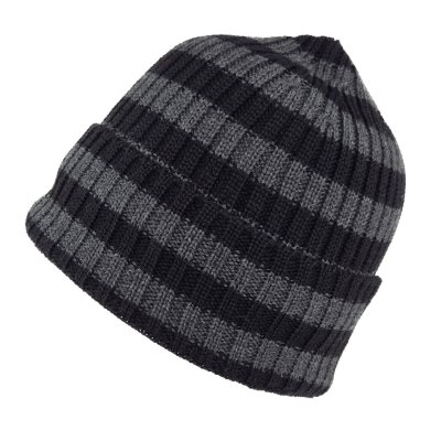 Bonnet - Gårda Davos Striped Merino Wool Beanie (gris/noir)