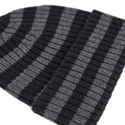 Bonnet - Gårda Davos Striped Merino Wool Beanie (gris/noir)