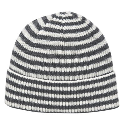 Bonnet - Gårda Saint-Gervais Striped Wool Mix Beanie (gris foncé/blanc)