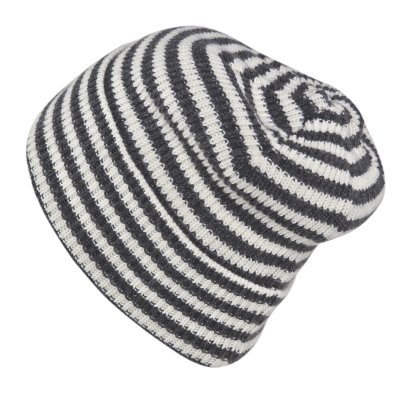 Bonnet - Gårda Saint-Gervais Striped Wool Mix Beanie (gris foncé/blanc)