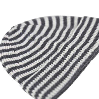 Bonnet - Gårda Saint-Gervais Striped Wool Mix Beanie (gris foncé/blanc)