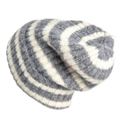 Bonnet - Gårda Isfjord Slouch Beanie (gris/blanc)