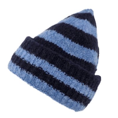 Bonnet - Gårda Lech Striped Wool Mix Beanie (bleu)