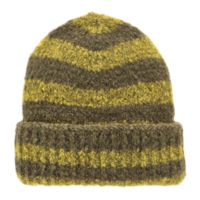 Bonnet - Gårda Lech Striped Wool Mix Beanie (vert)