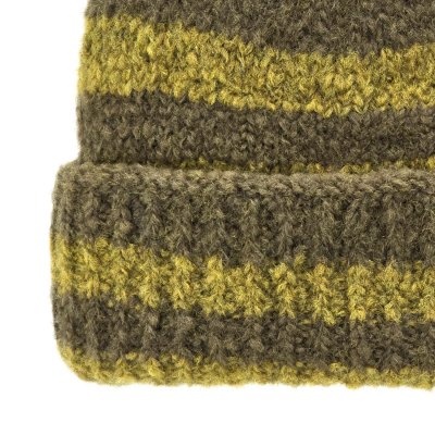 Bonnet - Gårda Lech Striped Wool Mix Beanie (vert)