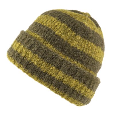 Bonnet - Gårda Lech Striped Wool Mix Beanie (vert)