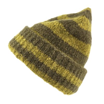 Bonnet - Gårda Lech Striped Wool Mix Beanie (vert)