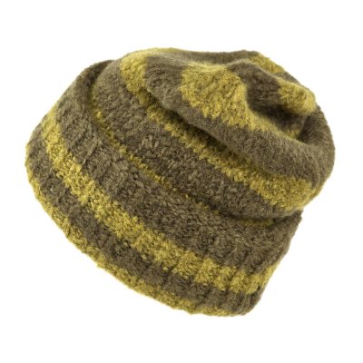 Bonnet - Gårda Lech Striped Wool Mix Beanie (vert)