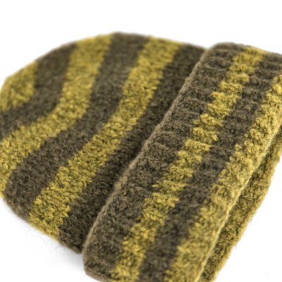 Bonnet - Gårda Lech Striped Wool Mix Beanie (vert)