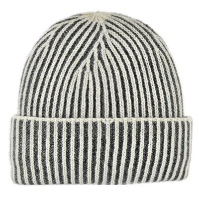 Bonnet - Gårda Megève Striped Cashmere Mix Beanie (gris/blanc)