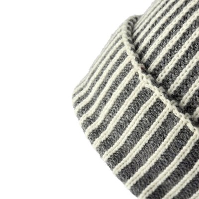 Bonnet - Gårda Megève Striped Cashmere Mix Beanie (gris/blanc)