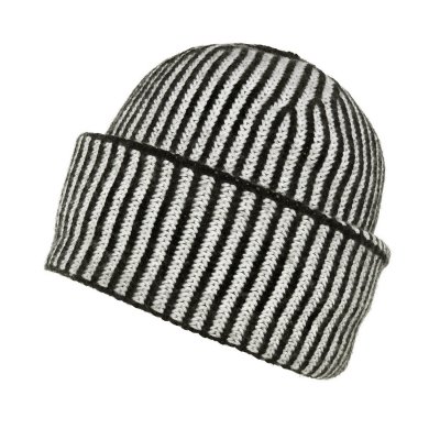 Bonnet - Gårda Megève Striped Cashmere Mix Beanie (noir/blanc)
