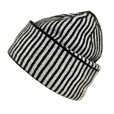 Bonnet - Gårda Megève Striped Cashmere Mix Beanie (noir/blanc)