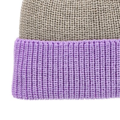 Bonnet - Gårda St. Moritz Merino Wool Beanie (violet/beige)
