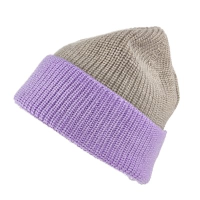 Bonnet - Gårda St. Moritz Merino Wool Beanie (violet/beige)