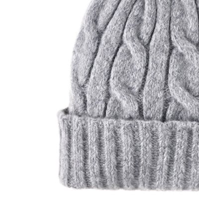 Bonnet - Gårda Saas-Fee Cable Knit Wool Mix Beanie (gris)