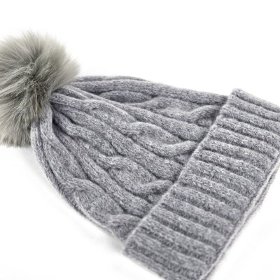 Bonnet - Gårda Saas-Fee Cable Knit Wool Mix Beanie (gris)