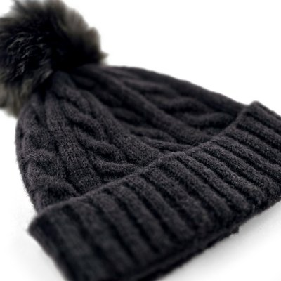Bonnet - Gårda Saas-Fee Cable Knit Wool Mix Beanie (noir)