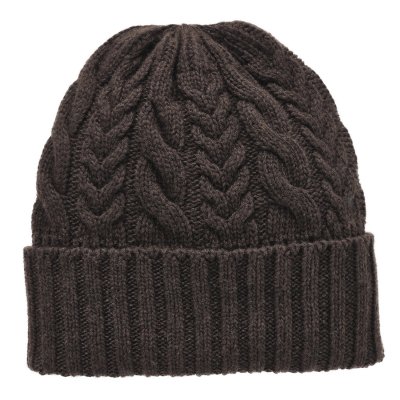 Bonnet - Gårda Villars Cable Knit Wool Mix Beanie (brun)