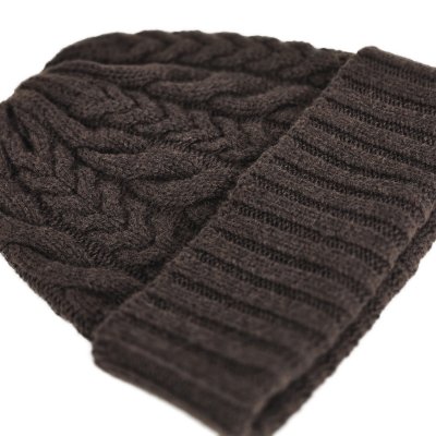 Bonnet - Gårda Villars Cable Knit Wool Mix Beanie (brun)