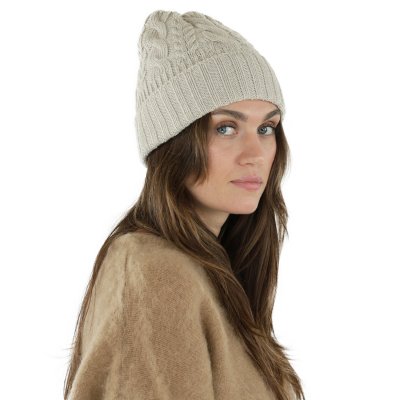 Bonnet - Gårda Villars Cable Knit Wool Mix Beanie (beige)