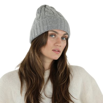 Bonnet - Gårda Bad Gastein Cable Knit Wool Mix Beanie (gris)