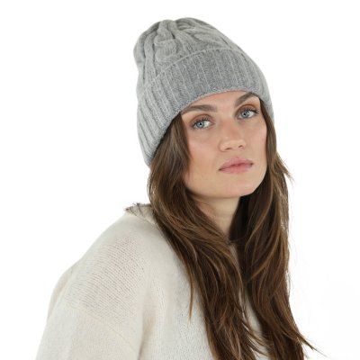 Bonnet - Gårda Bad Gastein Cable Knit Wool Mix Beanie (gris)