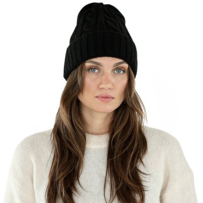 Bonnet - Gårda Bad Gastein Cable Knit Wool Mix Beanie (noir)