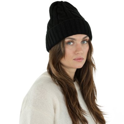Bonnet - Gårda Bad Gastein Cable Knit Wool Mix Beanie (noir)