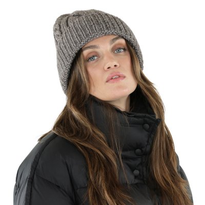 Bonnet - Gårda Bormio Cable Knit Wool Mix Beanie (gris/beige)