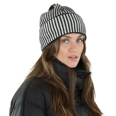 Bonnet - Gårda Megève Striped Cashmere Mix Beanie (noir/blanc)