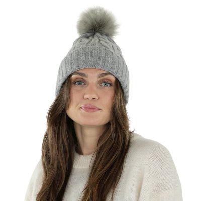Bonnet - Gårda Saas-Fee Cable Knit Wool Mix Beanie (gris)