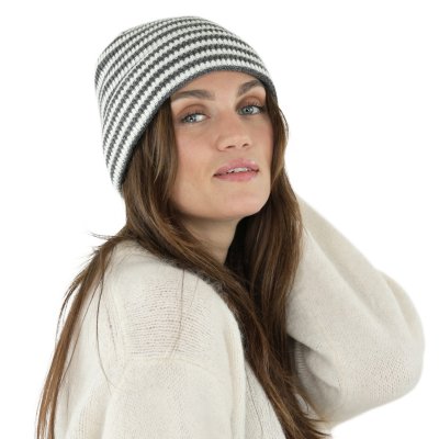Bonnet - Gårda Saint-Gervais Striped Wool Mix Beanie (gris foncé/blanc)