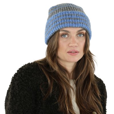Bonnet - Gårda Verbier Striped Wool Mix Beanie (gris/bleu)