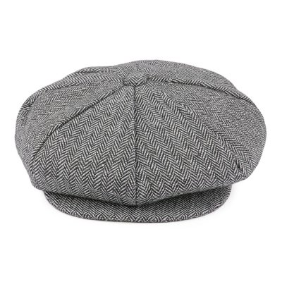Casquette gavroche/irlandaise - Jaxon Hats Herringbone Big Apple Cap (gris)