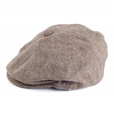 Casquette gavroche/irlandaise - Jaxon Herringbone Newsboy Cap (marron)