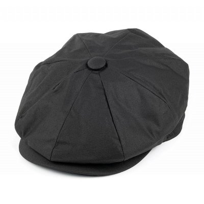 Casquette gavroche/irlandaise - Jaxon Hats Oil Cloth Newsboy Cap (noir)