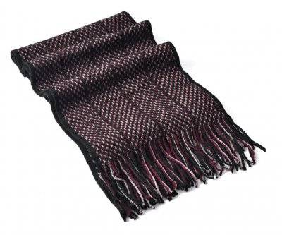 Écharpes - Gårda ZigZag Knitted Tassel Scarf (Noir/Rouge)