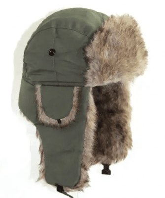Chapeaux d'hiver - Trapper Hat with Faux Fur (Vert)