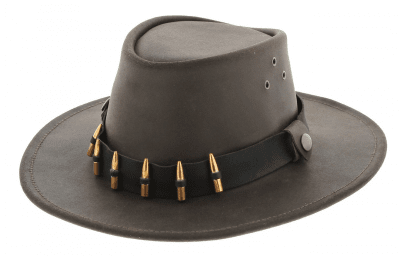 Chapeaux - Jacaru Hunter Oiled Leather Hat (marron)