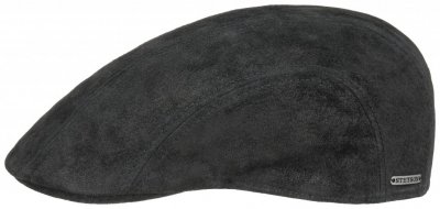 Casquette gavroche/irlandaise - Stetson Madison Leather Flat Cap (noir)
