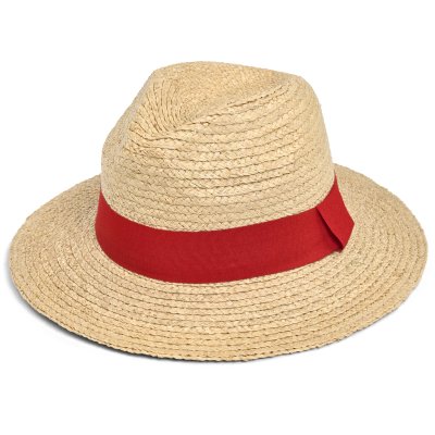 Chapeau de paille - Gårda Positano Fedora (naturel/rouge)
