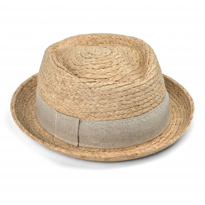 Chapeau de paille - Gårda Serreta Raffia Trilby (naturel clair/gris clair)