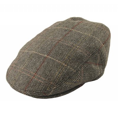 Casquette gavroche/irlandaise - Jaxon Tweed Flat Cap (marron-gris)
