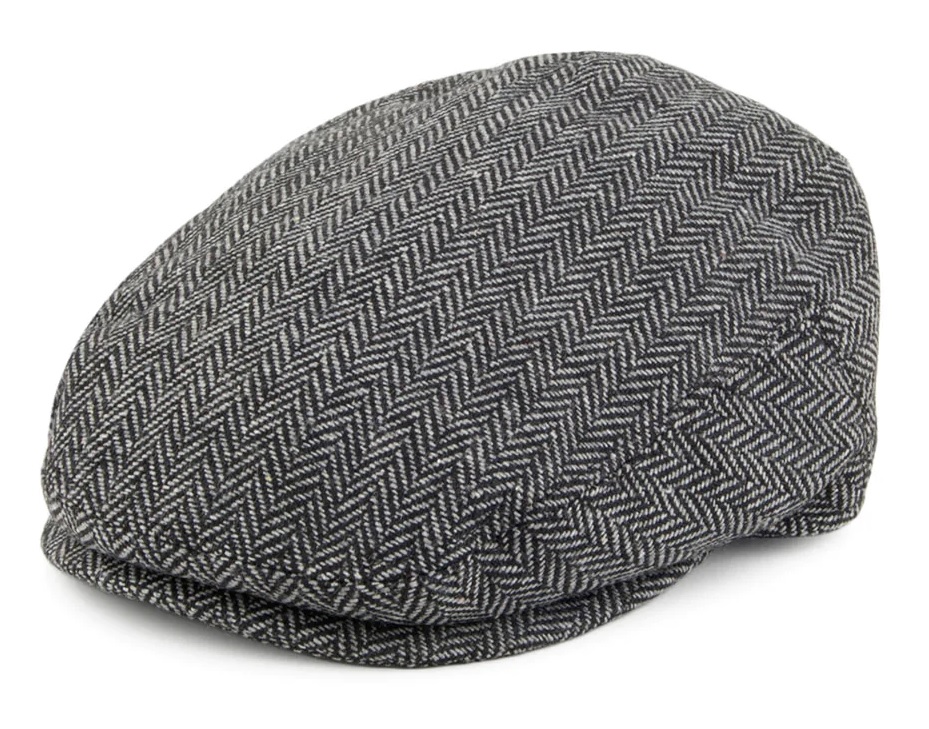 Casquette Gavroche En Harris Tweed - Couleur Noir-anthracite, Doublure Satin, Tailles S à XXL