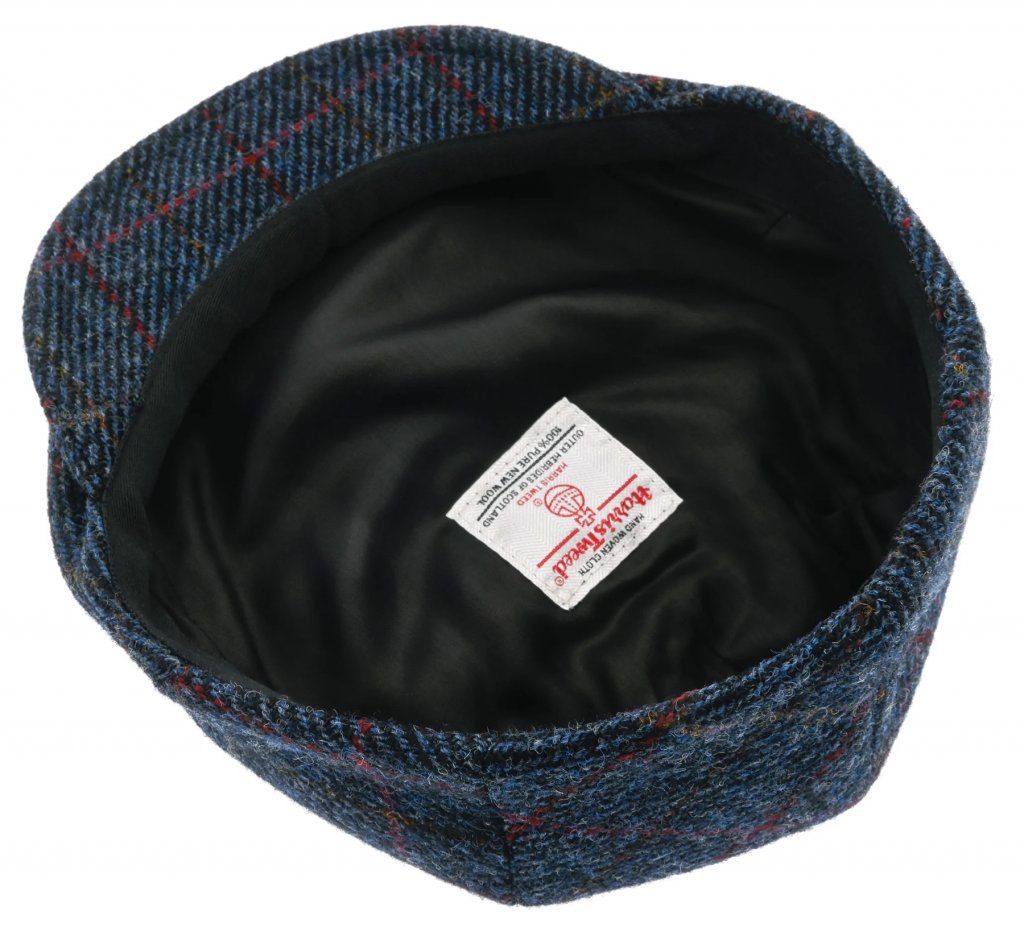 Jaxon & James Casquette Gavroche En Harris Tweed - Castlebay Noir-Gris - Taille S à XXL