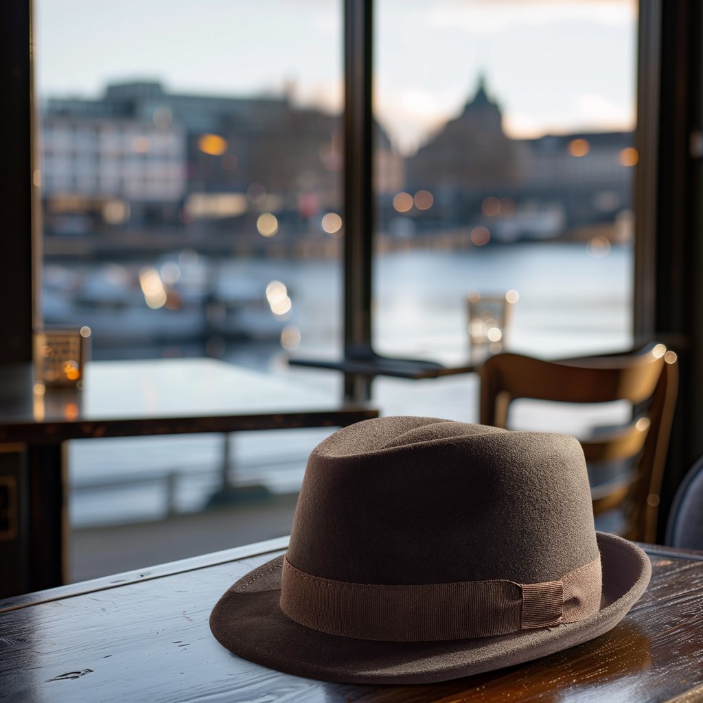 Chapeau Trilby Firenzi - Petit Bord - Marron Vintage - Fabriqué En Italie