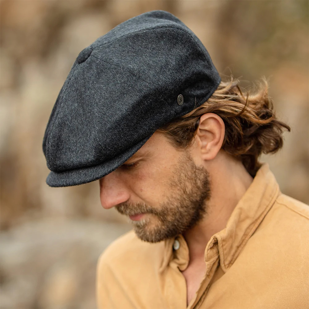 Casquette Gavroche Falconbrook - Laine Mélangée - Doublure Satin - Insigne Amovible - Taille S à XXL